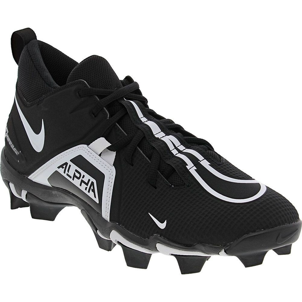 Nike Alpha Menace 3 Shark Football Cleats Mens 12.5 Black White New Fastflex